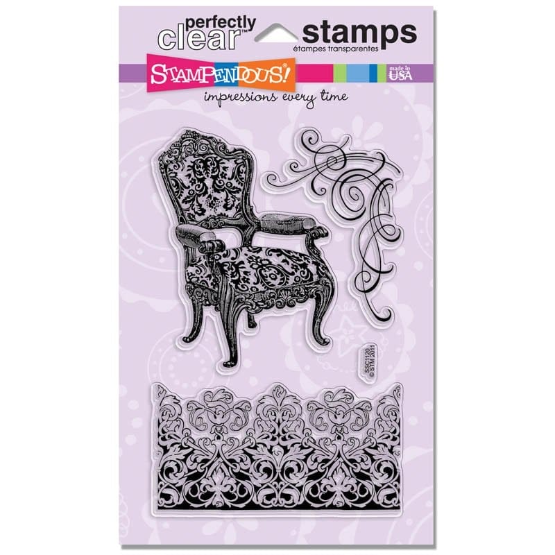 Stampendous Clear Stamp - Damask Chair StampendousDamaskChair Stampendous Clear Stamp - Damask Chair