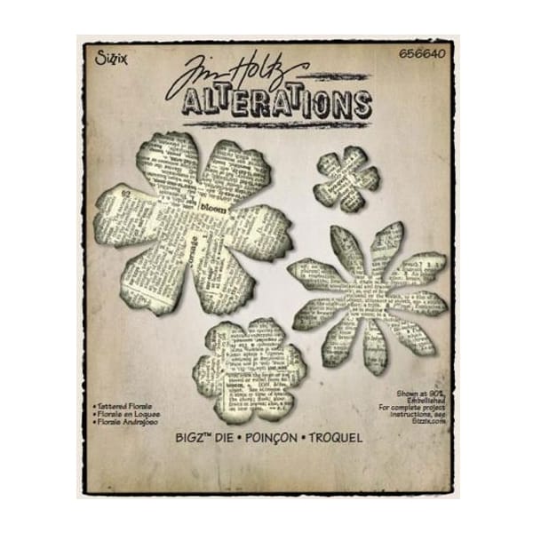 Tim Holtz Alterations Sizzix BIGZ Dies - Tattered Florals