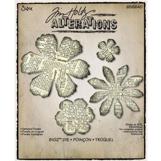 Tim Holtz Alterations Sizzix BIGZ Dies - Tattered Florals TimHoltzTatteredFlorals Tim Holtz Alterations Sizzix BIGZ Dies - Tattered Florals
