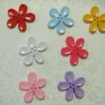 Large Plastic Flower Buttons - Mix Bright Colors