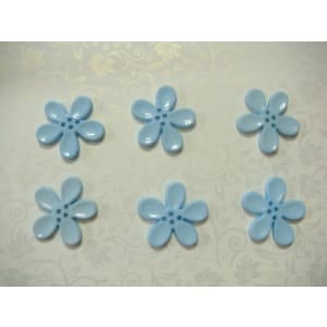 Large Plastic Flower Buttons - Blue