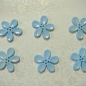 Large Plastic Flower Buttons - Blue