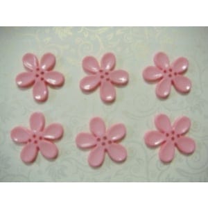 Large Plastic Flower Buttons - Baby Pink