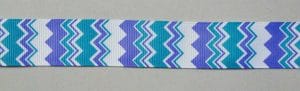 GrossGrain 1 Inch Ribbons - Chevron Style - Purple and Blue