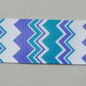 GrossGrain 1 Inch Ribbons - Chevron Style - Purple and Blue
