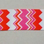 GrossGrain 1 Inch Ribbons - Chevron Style - Red and Pink