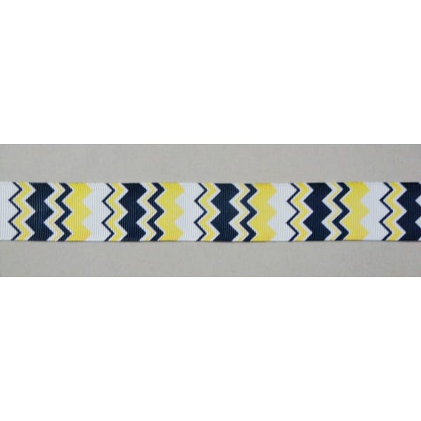 GrossGrain 1 Inch Ribbons - Chevron Style - Yellow and Black