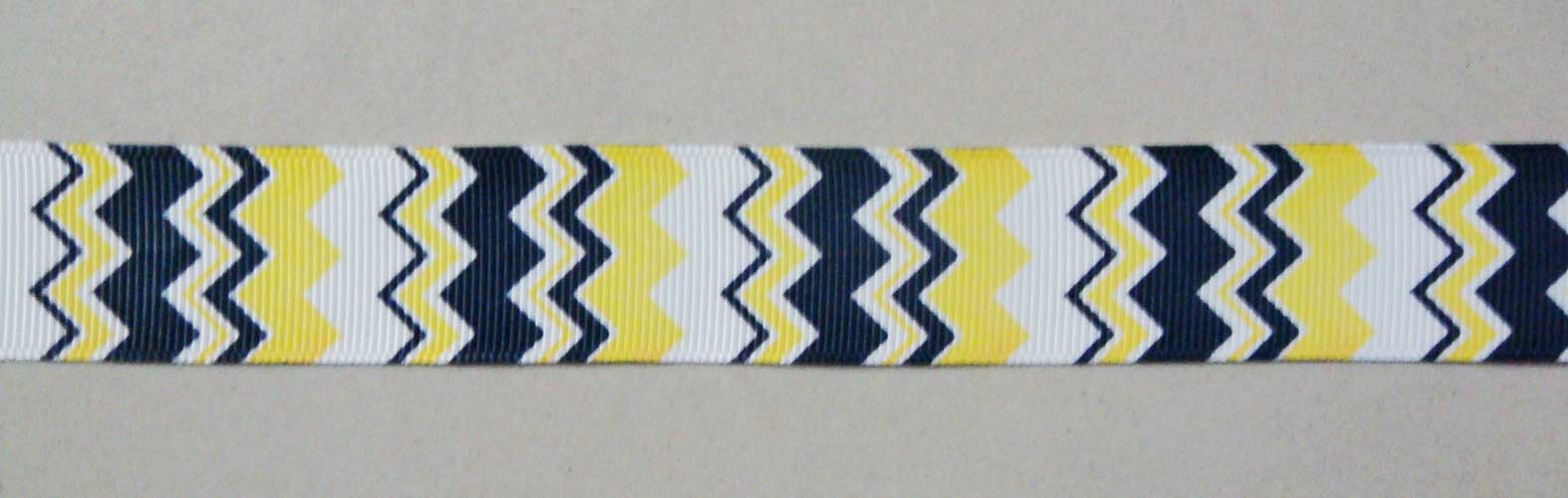 GrossGrain 1 Inch Ribbons - Chevron Style - Yellow and Black ChevronYelloNBlack1InchGrossGrainRibbon GrossGrain 1 Inch Ribbons - Chevron Style - Yellow and Black
