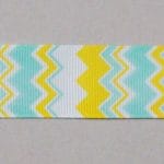 GrossGrain 1 Inch Ribbons - Chevron Style - Yellow and Blue