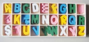 Wooden colored Alphabets