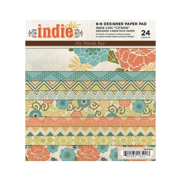 My Minds Eye - Indie Chic Collection - Citron - 6x6 Paperpack