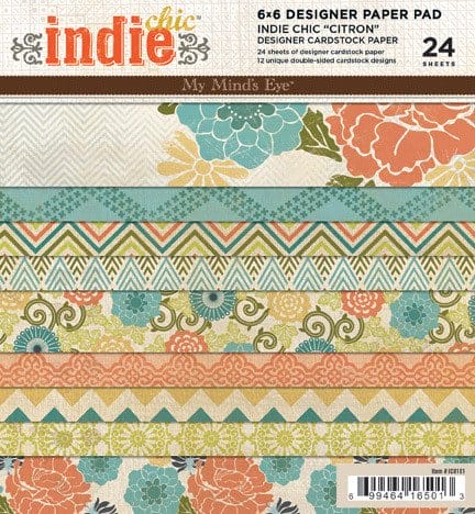 My Minds Eye - Indie Chic Collection - Citron - 6x6 Paperpack