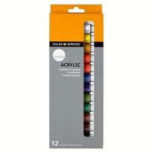 Daler Rowney Simply Acrylic Color Set - 12 Colors