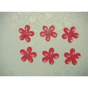 Large Plastic Flower Buttons - Dark Pink