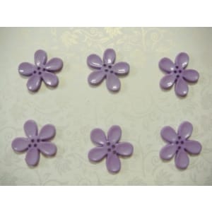Large Plastic Flower Buttons - Purple