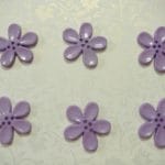 Large Plastic Flower Buttons -  Purple