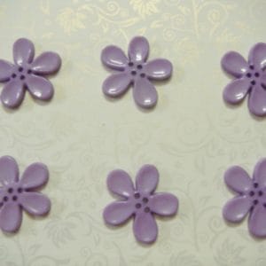Large Plastic Flower Buttons - Purple