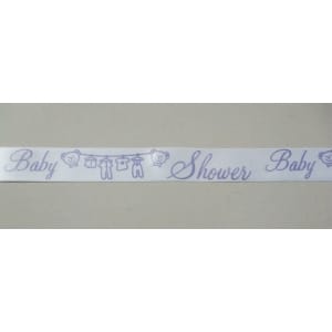 Baby Shower Ribbon - White and Purple
