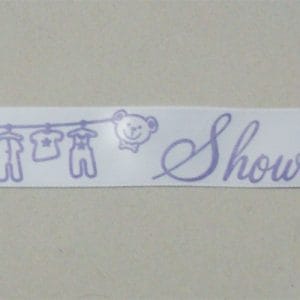 Baby Shower Ribbon - White and Purple