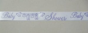 Baby Shower Ribbon - White and Purple