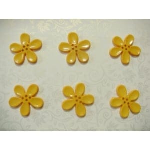 Large Plastic Flower Buttons - Yellow