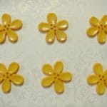 Large Plastic Flower Buttons - Yellow