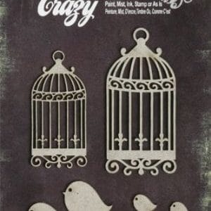 Color Me Crazy chipboard elements - Birdhouses with Birds