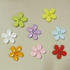 Plastic Flower Buttons - Mix Bright Colors