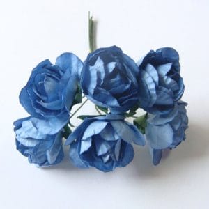 Paper Roses - Dark Blue (Pack of 12 roses)