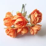 Paper Roses - Dark Orange (Pack of 12 roses)