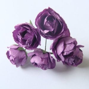 Paper Roses - Purple (Pack of 12 roses)