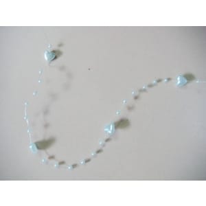 Strings of pearls and hearts - Baby Blue