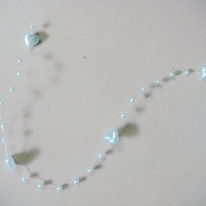 Strings of pearls and hearts - Baby Blue