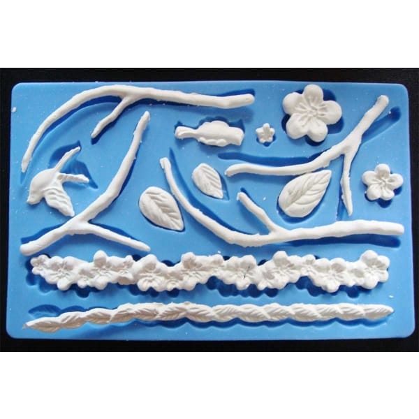 Cherry Flowers Silicone Clay Mould