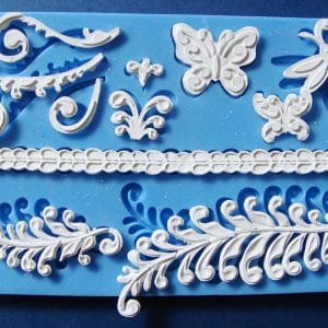 Floral Swirls Large Silicone Clay Mould