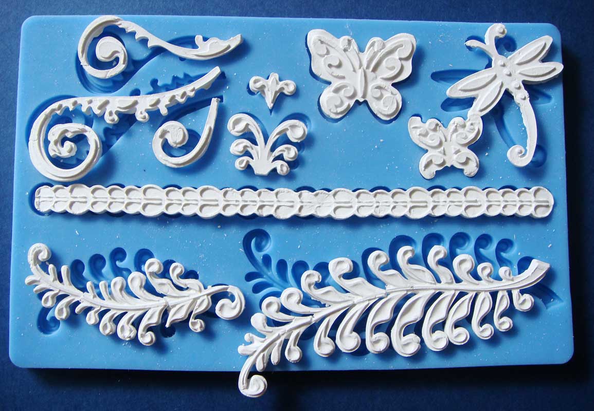 Floral Swirls Large Silicone Clay Mould FloralSwirls Floral Swirls Large Silicone Clay Mould