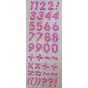 Glitter Number - Baby Pink