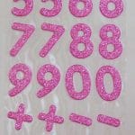 Glitter Number - Baby Pink
