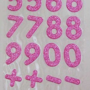 Glitter Number - Baby Pink