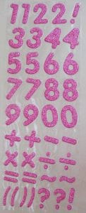 Glitter Number - Baby Pink