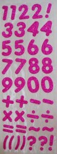 Glitter Number - Dark Pink