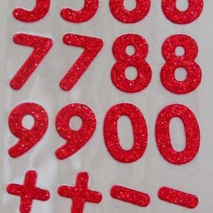 Glitter Number - Red