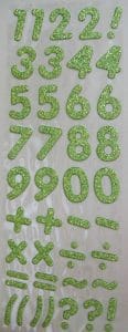 Glitter Number - Green