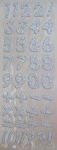 Glitter Number - Silver