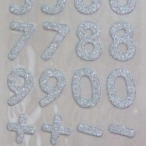 Glitter Number - Silver