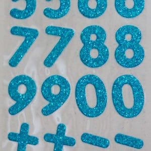 Glitter Number - Turquoise