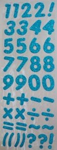 Glitter Number - Turquoise