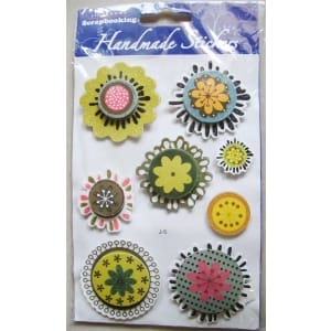 Dimensional Flower Sticker - Green