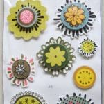 Dimensional Flower Sticker - Green