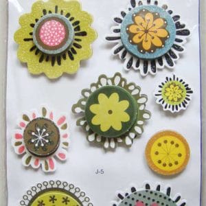 Dimensional Flower Sticker - Green